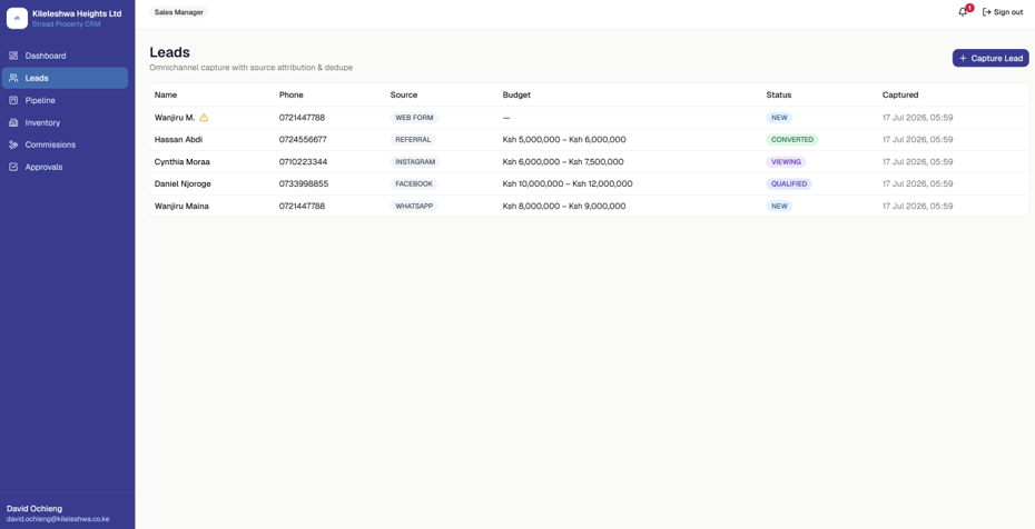 CRM Leads with source attribution